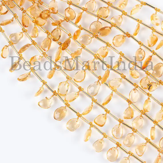 Citrine Beads, Citrine Briolette, Citrine Front To Back Beads, Face Drill Beads, Rose Cut Beads, Fancy Beads, Cabs Uneven, Citrine Gemstone