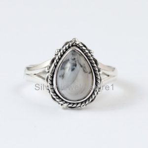 Shop Dendritic Agate Rings! Pear shaped dendrite agate dainty ring, 925 sterling ring, Gemstone Ring, Dendrite Agate Ring, Silver Ring, Gift For Wife, Agate Ring, Sale | Natural genuine Dendritic Agate rings, simple unique handcrafted gemstone rings. #rings #jewelry #shopping #gift #handmade #fashion #style #affiliate #ad