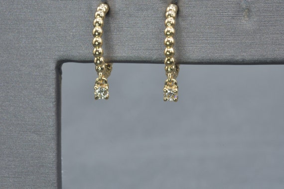 Beaded Hoop Earrings, Ready To Ship Gift, Anniversary Gift, Hoop Diamond Earrings. Bridal Jewelry, Beaded Earrings, Gold Hoops, Gift For Her