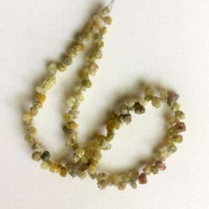 Shop Diamond Bead Shapes! 3.5-6mm Yellow Rough Diamond Drops, Yellow Raw Diamond Beads, Yellow Diamond Briolettes, Conflict Free Diamonds For Jewelry (4.5IN To 9IN) | Natural genuine other-shape Diamond beads for beading and jewelry making.  #jewelry #beads #beadedjewelry #diyjewelry #jewelrymaking #beadstore #beading #affiliate #ad