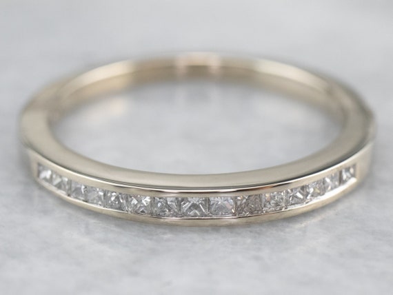 Channel Set Diamond Wedding Band, White Gold Band, Anniversary Ring, Stacking Ring, Mhwcm0lm