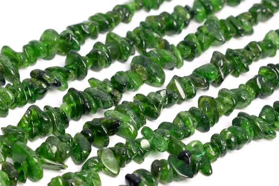 Genuine Natural Chrome Diopside Loose Beads Grade Aaa Pebble Chips Shape 4-10mm