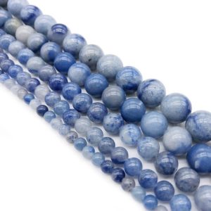Shop Dumortierite Bead Shapes! Blue Dumortierite Semi Precious rare beads, 6mm 8mm 10mm 12mm Natural stone beads | Natural genuine other-shape Dumortierite beads for beading and jewelry making.  #jewelry #beads #beadedjewelry #diyjewelry #jewelrymaking #beadstore #beading #affiliate #ad