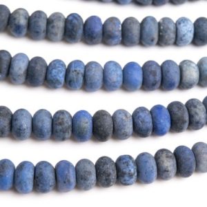 Shop Dumortierite Rondelle Beads! Genuine Natural Dumortierite Gemstone Beads 6x4MM Matte Blue Rondelle AAA Quality Loose Beads (121614) | Natural genuine rondelle Dumortierite beads for beading and jewelry making.  #jewelry #beads #beadedjewelry #diyjewelry #jewelrymaking #beadstore #beading #affiliate #ad