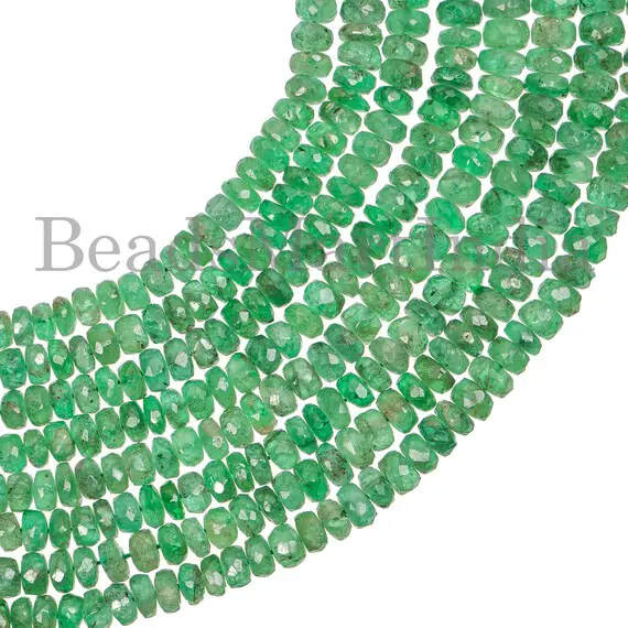 Aaa Emerald Faceted Rondelle Gemstone Beads, 2.75-5.25mm Emerald Rondelle Beads, Emerald Faceted Beads, Natural Emerald Beads, Emerald Beads