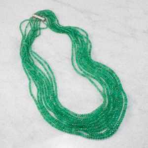 Shop Emerald Necklaces! High Quality Beaded Emerald Necklace, Platinum Emerald and Diamond Necklace, Nine Strand Emerald Necklace, Emerald Anniversary DCJKHJD6 | Natural genuine Emerald necklaces. Buy crystal jewelry, handmade handcrafted artisan jewelry for women.  Unique handmade gift ideas. #jewelry #beadednecklaces #beadedjewelry #gift #shopping #handmadejewelry #fashion #style #product #necklaces #affiliate #ad