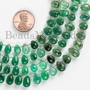 Shop Emerald Bead Shapes! 6×8-6.5×9 mm Shaded Emerald Beads, Emerald Pear Shape Beads, Emerald Smooth Beads, Emerald Gemstone Beads, Natural Jewelry Making Emerald | Natural genuine other-shape Emerald beads for beading and jewelry making.  #jewelry #beads #beadedjewelry #diyjewelry #jewelrymaking #beadstore #beading #affiliate #ad
