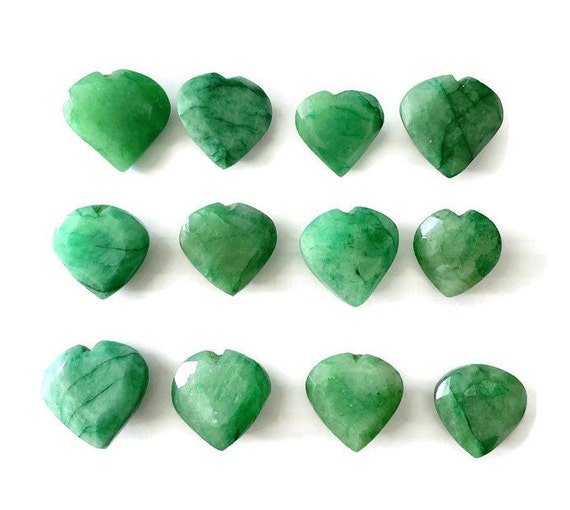 Emerald Crystal Heart (1) Imperfect Light Green Emerald Crystal Heart, Xxs Emerald Stone Mini Natural Gemstone Carved