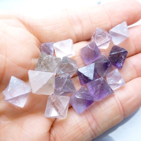 125 Carats - 25 Stone Lot - Fluorite Crystal Rough Micro Specimen Small Natural Octahedron Gemstones Raw Rough - Perfect For Making Jewelry