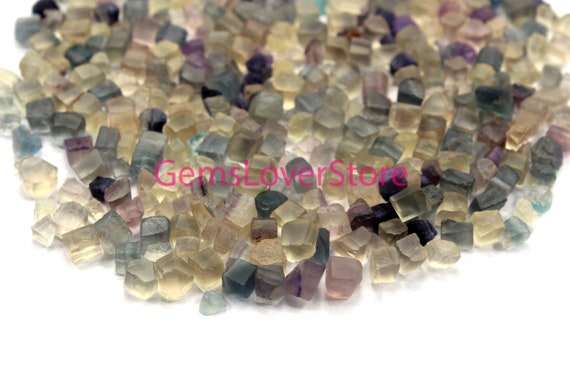 50 Pieces Tiny Multi Color Fluorite Raw Size 2-4 Mm Softer Stone Transparent Crystal Raw Natural Untreated Genuine Fluorite Rough Gemstone