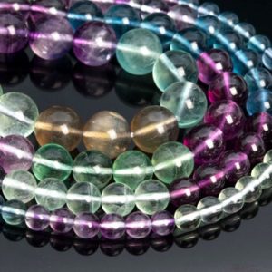 Shop Fluorite Beads! Genuine Natural Multicolor Fluorite Loose Beads Grade AAA Round Shape 6mm 8mm 10mm | Natural genuine beads Fluorite beads for beading and jewelry making.  #jewelry #beads #beadedjewelry #diyjewelry #jewelrymaking #beadstore #beading #affiliate #ad