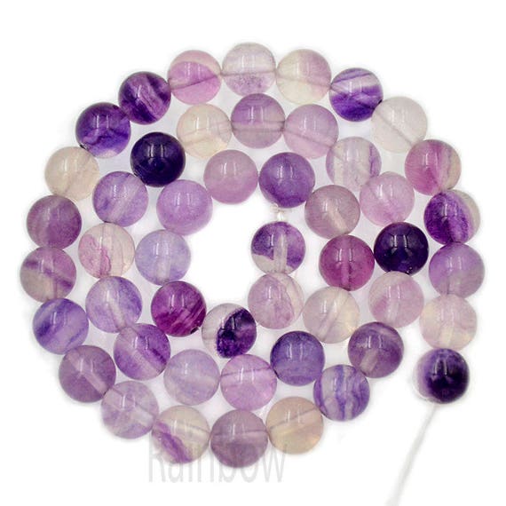 Natural Purple Fluorite Beads, 4mm 6mm 8mm 10mm 12mm Gemstone Beads, Stone Round Natural Beads, 15'5 Strand