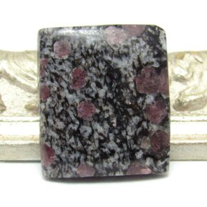 Shop Garnet Cabochons! 31.53 Carats Garnet in Basalt Cabochon Square Rectangle Handmade Lisajoy Sachs Black Grey Red Pomegranate Seeds Designer Stone for Jewelry | Natural genuine stones & crystals in various shapes & sizes. Buy raw cut, tumbled, or polished gemstones for making jewelry or crystal healing energy vibration raising reiki stones. #crystals #gemstones #crystalhealing #crystalsandgemstones #energyhealing #affiliate #ad