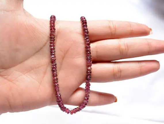 Garnet Beads, Faceted Garnet Beads, Garnet Rondelles, Garnet Loose Beads, Gemstone Bead, Red Color Beads, 4mm - 5mm, 13" Strand #pp9185
