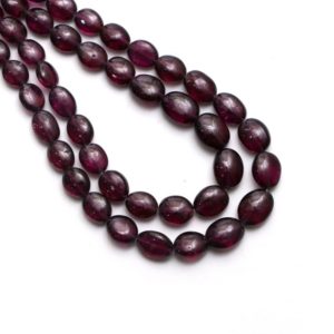Shop Garnet Bead Shapes! Garnet Smooth Oval Beads, 3.5×4.5 mm to 7×9 mm, Garnet Jewelry Making Beads, 8 Inches / 18 Inches Full Strand, Price Per Strand | Natural genuine other-shape Garnet beads for beading and jewelry making.  #jewelry #beads #beadedjewelry #diyjewelry #jewelrymaking #beadstore #beading #affiliate #ad