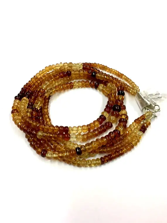 18 Inch Strand Natural Smooth Hessonite Garnet Rondelle Beads 5-6mm Gemstone Beads Top Quality