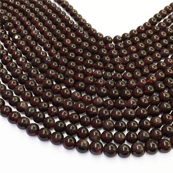 6mm Garnet Beads, Round Gemstone Beads, Wholesale Beads