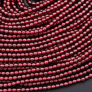 AAA Natural Red Garnet 3mm 4mm 5mm 6mm Round Beads 15.5" Strand | Natural genuine round Garnet beads for beading and jewelry making.  #jewelry #beads #beadedjewelry #diyjewelry #jewelrymaking #beadstore #beading #affiliate #ad