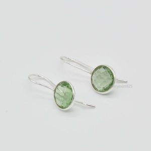 Shop Green Amethyst Earrings! Natural Green Amethyst Earrings | Handmade Silver Earrings | Sterling Silver Earrings | Bride Earring | Women Earring | Dangle Drop Earrings | Natural genuine Green Amethyst earrings. Buy crystal jewelry, handmade handcrafted artisan jewelry for women.  Unique handmade gift ideas. #jewelry #beadedearrings #beadedjewelry #gift #shopping #handmadejewelry #fashion #style #product #earrings #affiliate #ad