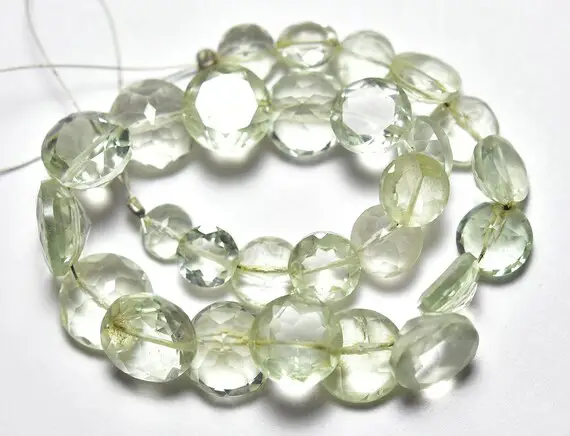 Natural Green Amethyst Round Beads 6mm To 11mm Faceted Round Briolettes Gemstone Beads Superb Amethyst Beads Strand 7 Inches Strand No5580