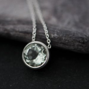 Shop Green Amethyst Jewelry! Gift For Her Green Amethyst Pendant, Green Gemstone Necklace in Silver | Natural genuine Green Amethyst jewelry. Buy crystal jewelry, handmade handcrafted artisan jewelry for women.  Unique handmade gift ideas. #jewelry #beadedjewelry #beadedjewelry #gift #shopping #handmadejewelry #fashion #style #product #jewelry #affiliate #ad