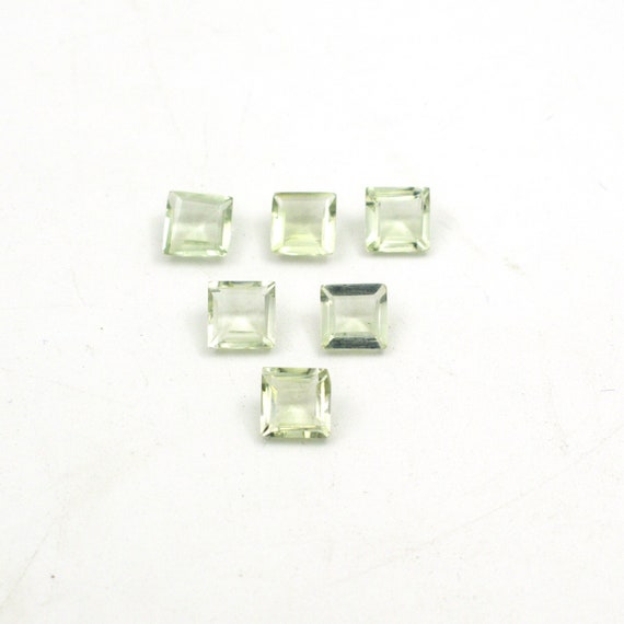 Natural Green Amethyst, Aaa Grade, Loose Gemstone For Jewelry, Faceted Rectangle Amethyst Gemstone, Flat Back, Calibrated Size Available