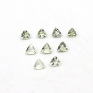 Green Amethyst, Natural Amethyst, Loose Gemstones for Jewelry, Triangle/Trillion Amethyst, Facted Flat Back Amethyst, Calibrated sizes | Natural genuine stones & crystals in various shapes & sizes. Buy raw cut, tumbled, or polished gemstones for making jewelry or crystal healing energy vibration raising reiki stones. #crystals #gemstones #crystalhealing #crystalsandgemstones #energyhealing #affiliate #ad