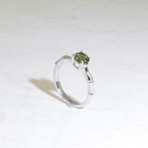 Shop Green Tourmaline Rings! Jungle Green Tourmaline Ring (Genuine Natural Tourmaline), 6mm x 0.90 Carat, Round Cut, Sterling Silver Ring | Natural genuine Green Tourmaline rings, simple unique handcrafted gemstone rings. #rings #jewelry #shopping #gift #handmade #fashion #style #affiliate #ad