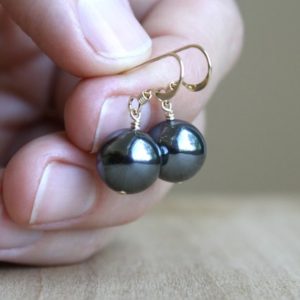 Hematite Earrings Dangle . Healing Stone for Anxiety Relief Earrings . Dark Grey Earring . Round Stone Earrings Gold | Natural genuine Gemstone earrings. Buy crystal jewelry, handmade handcrafted artisan jewelry for women.  Unique handmade gift ideas. #jewelry #beadedearrings #beadedjewelry #gift #shopping #handmadejewelry #fashion #style #product #earrings #affiliate #ad