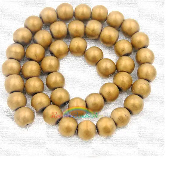 Natural Matte Frosted Gold Hematite Beads, Gem 2mm 3mm 4mm 6mm 8mm 10mm Stone Round Jewelry Gemstone Beads For Jewelry Making