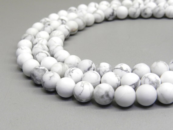 Howlite Beads, Matte Howlite, 8mm Beads, Frosted Beads, White Howlite, White Beads Natural Gemstones 8mm Gemstone Beads, Howlite White Beads