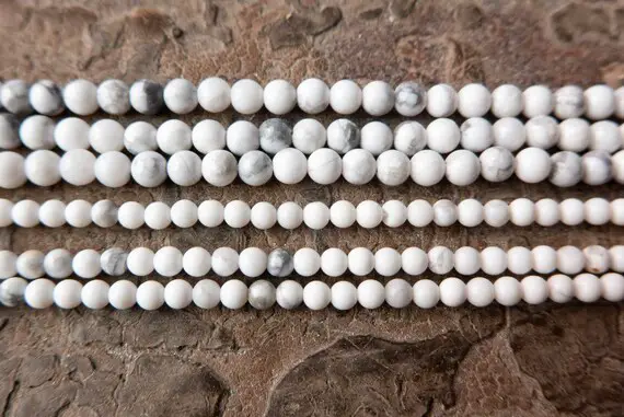 White Howlite Small Gemstone Beads - Small Howlite Spacer Beads Wholesale - White Jewelry Beads - Beading Supplies -2mm 3mm Beads -15inch