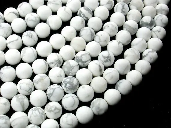 Matte White Howlite, 8mm (8.5mm), Round Beads, 15 Inch, Full Strand, Approx. 46 Beads, Hole 1mm, A Quality (275054019)