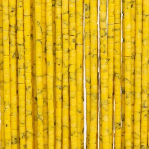Shop Howlite Round Beads! Yellow Howlite Loose Beads Round Tube Shape 2x2mm | Natural genuine round Howlite beads for beading and jewelry making.  #jewelry #beads #beadedjewelry #diyjewelry #jewelrymaking #beadstore #beading #affiliate #ad