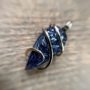 Shop Iolite Pendants! Carved iolite in 14k gold pendant | Natural genuine Iolite pendants. Buy crystal jewelry, handmade handcrafted artisan jewelry for women.  Unique handmade gift ideas. #jewelry #beadedpendants #beadedjewelry #gift #shopping #handmadejewelry #fashion #style #product #pendants #affiliate #ad