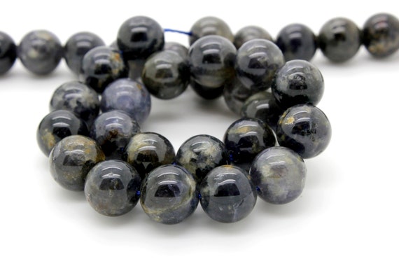 Iolite Gemstone Beads, Natural Iolite Polished Smooth Round Sphere Ball Loose Gemstone Beads - Rn105