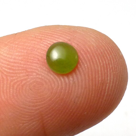 4mm Nephrite Jade Cabochon Calibrated Round Smooth Natural Green Vintage New Old Stock Ring Stone