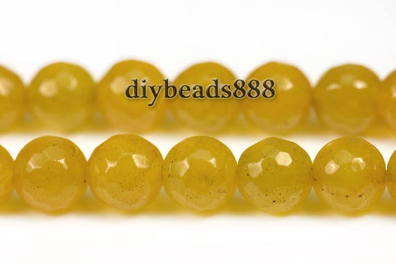Yellow Malaysia Jade Faceted Round Beads,malaysia Jade,natural,diy Beads,gemstone,loose Beads,8mm,15" Full Strand