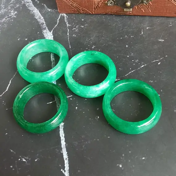 Simple Jade Circle Ring Green Jade Ring Internal Diameter 16 To 21 Mm