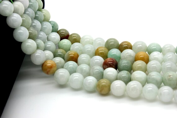 Burma Jade Beads, Natural Green Myanmar Jade Pollished Smooth Round Sphere Ball Gemstone Beads 6mm 8mm 10mm 12mm - Pg166