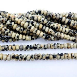 faceted dalmatian jasper rondelle beads – natural stones for jewelry making – faceted gemstone beads -jewelry supplies wholesale | Natural genuine beads Gemstone beads for beading and jewelry making.  #jewelry #beads #beadedjewelry #diyjewelry #jewelrymaking #beadstore #beading #affiliate #ad