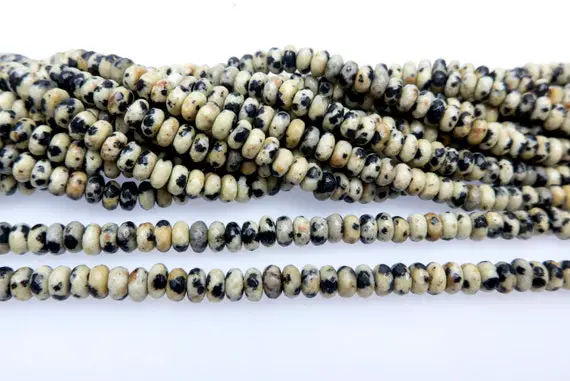 Faceted Dalmatian Jasper Rondelle Beads - Natural Stones For Jewelry Making - Faceted Gemstone Beads -jewelry Supplies Wholesale