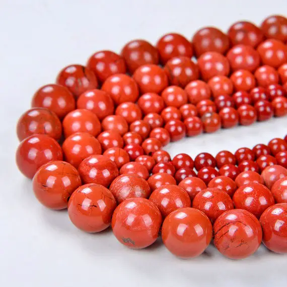 8mm Brick Red Brecciated Jasper Gemstone Grade Aaa Red Round Loose Beads 15 Inch Full Strand Bulk Lot 1,3,5,10 And 50 (90184917-900)