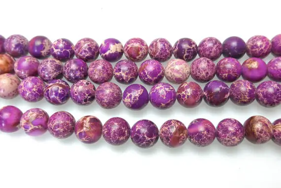 Purple Emperor Stone Round Beads - Orange Imperial Jasper Gemstone - Red Sea Sediment Jasper Beads - Orange Gemstone Beads - 15inch