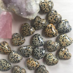 Shop Jasper Shapes! Dalmatian Jasper Heart, Puffy Dalmatian Jasper Heart, Dalmatian Jasper, Natural Dalmatian Jasper, Jasper Heart, Crystal Heart | Natural genuine stones & crystals in various shapes & sizes. Buy raw cut, tumbled, or polished gemstones for making jewelry or crystal healing energy vibration raising reiki stones. #crystals #gemstones #crystalhealing #crystalsandgemstones #energyhealing #affiliate #ad