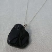 Pendant Slightly Polished Naturally Beautiful Whitby Jet Gemstone | Natural genuine Gemstone jewelry. Buy crystal jewelry, handmade handcrafted artisan jewelry for women.  Unique handmade gift ideas. #jewelry #beadedjewelry #beadedjewelry #gift #shopping #handmadejewelry #fashion #style #product #jewelry #affiliate #ad