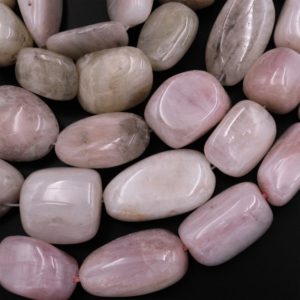 Shop Kunzite Chip & Nugget Beads! Large Natural Kunzite Freeform Rounded Pebble Nuggets Beads 15.5" Strand | Natural genuine chip Kunzite beads for beading and jewelry making.  #jewelry #beads #beadedjewelry #diyjewelry #jewelrymaking #beadstore #beading #affiliate #ad