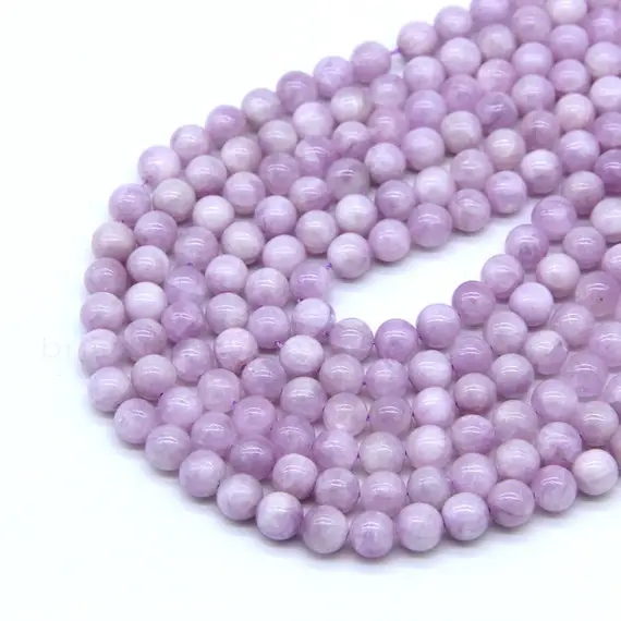Natural Kunzite Round Beads 6mm 8mm, Genuine Kunzite Beads, Pink Lavender Semi Precious Beads, Purple Gemstone Beads, Kunzite Healing Beads
