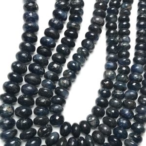 Shop Kyanite Rondelle Beads! Natural Top Quality Kyanite Plain Rondelle 6-9 MM Gemstone Beads 22 Inch Strand An Amazing Item | Natural genuine rondelle Kyanite beads for beading and jewelry making.  #jewelry #beads #beadedjewelry #diyjewelry #jewelrymaking #beadstore #beading #affiliate #ad