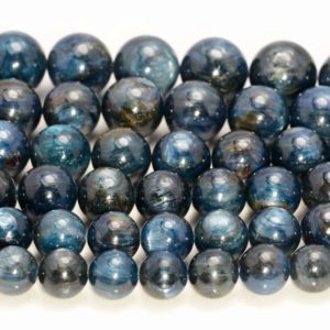 Shop Kyanite Beads! Kyanite Gemstone Blue Grade A 6mm 8mm 9mm 10mm 11mm 12mm 13mm 14mm 15mm Round Loose Beads 7 Inch Half Strand (A217) | Natural genuine beads Kyanite beads for beading and jewelry making.  #jewelry #beads #beadedjewelry #diyjewelry #jewelrymaking #beadstore #beading #affiliate #ad